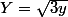 Y=\sqrt{3y}