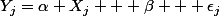 Y_j=\alpha X_j + \beta + \epsilon_j