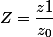 Z=\dfrac{z1}{z_0}
