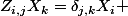 Z_{i,j}X_k=\delta_{j,k}X_i 