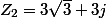 Z_2=3\sqr3+3j
