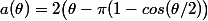 a(\theta)=2\bigl(\theta-\pi(1-cos(\theta/2)\bigr)