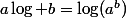 a\log b=\log(a^b)
