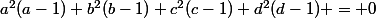 a^{2}(a-1)+b^{2}(b-1)+c^{2}(c-1)+d^{2}(d-1) = 0