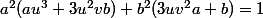 a^2(au^3+3u^2vb)+b^2(3uv^2a+b)=1
