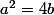 a^2=4b