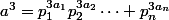 a^3=p_1^{3a_1}p_2^{3a_2}\cdots p_n^{3a_n}