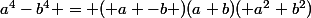 a^4-b^4 = ( a -b )(a+b)( a^2+b^2)