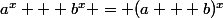 a^x + b^x = (a + b)^x