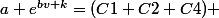 a e^{bv+k}=(C1+C2+C4) 