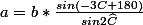 a=b*\frac{sin(-3\widehate{C}+180)}{sin2\widehat{C}}