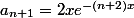a_{n+1}=2xe^{-(n+2)x}