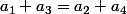 a_1+a_3=a_2+a_4