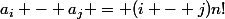 a_i - a_j = (i - j)n!