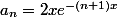 a_n=2xe^{-(n+1)x}