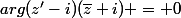 arg(z'-i)(\bar{z}+i) = 0