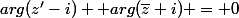arg(z'-i) +arg(\bar{z}+i) = 0