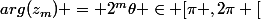 arg(z_m) = 2^m\theta \in [\pi ,2\pi [