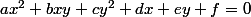 ax^2+bxy+cy^2+dx+ey+f=0