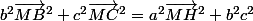 b^2\vec{MB}^2+c^2\vec{MC}^2=a^2\vec{MH}^2+b^2c^2