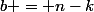 b = n-k
