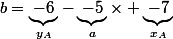 b=\underbrace{-6}_{y_A}-\underbrace{-5}_{a}\times \underbrace{-7}_{x_A}