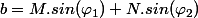 b=M.sin(\varphi_1)+N.sin(\varphi_2)
