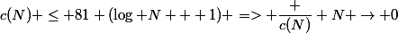 c(N) \le 81 (\log N + 1) => \dfrac {c(N)} N \to 0