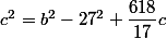 c^2=b^2-27^2+\dfrac{618}{17}c