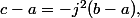 c-a=-j^2(b-a),\;c-a=-j(b-a)