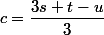 c=\dfrac{3s+t-u}{3}