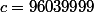 c=96039999