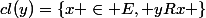 cl(y)=\{x \in E, yRx \}