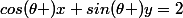 cos(\theta )x+sin(\theta )y=2