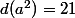 d(a^2)=21