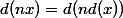 d(nx)=d(nd(x))