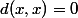 d(x,x)=0