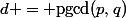 d = \mathrm{pgcd}(p,q)