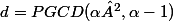 d=PGCD(\alpha²,\alpha-1)
