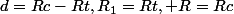d=Rc-Rt,R_1=Rt, R=Rc