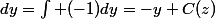 \int^{}_{} \frac{\partial }{\partial y} \left( C(y,z)\right)&nbsp;&nbsp;dy=\int^{}_{} (-1)dy=-y+C(z)