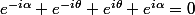e^{-i\alpha}+e^{-i\theta}+e^{i\theta}+e^{i\alpha}=0