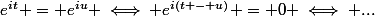 e^{it} = e^{iu} \iff e^{i(t - u)} = 0 \iff ...