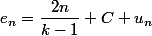 e_n=\dfrac{2n}{k-1}+C+u_n