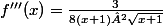 f'''(x)=\frac{3}{8(x+1)²\sqrt{x+1}}