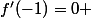 f'(-1)=0 