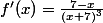 f'(x)=\frac{7-x}{(x+7)^3}