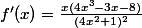 f'(x)=\frac{x(4x^3-3x-8)}{(4x^2+1)^2}