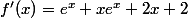 f'(x)=e^x+xe^x+2x+2