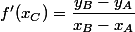 f'(x_C)=\dfrac{y_B-y_A}{x_B-x_A}